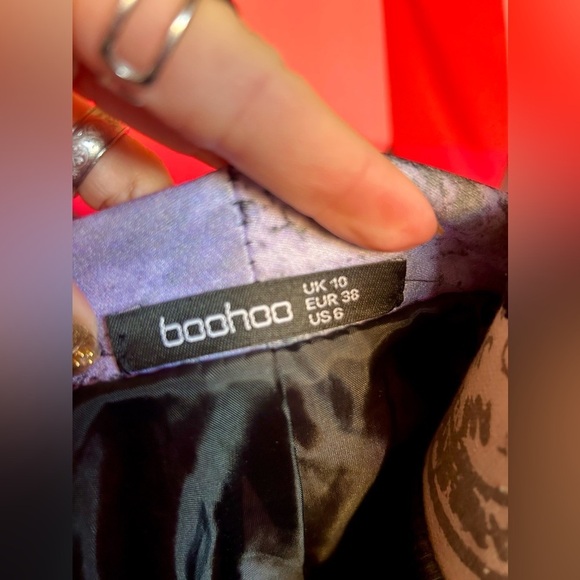 Boohoo Snake Skin Print Purple Blazer Women’s Size 10 EUC!​​​ - Picture 7 of 7